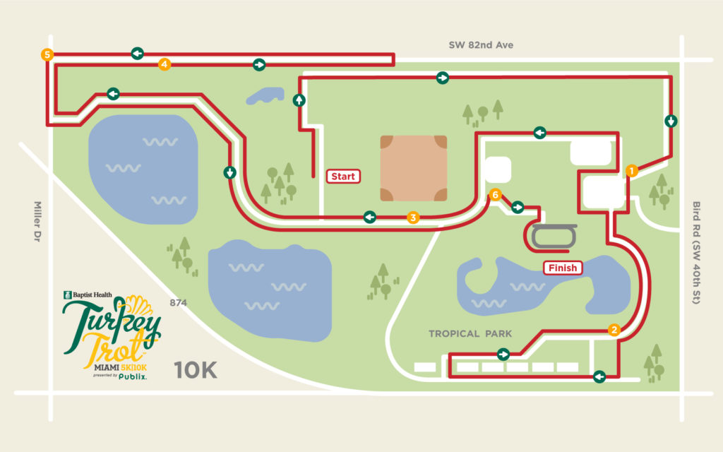 Turkey Day Run Miami Course